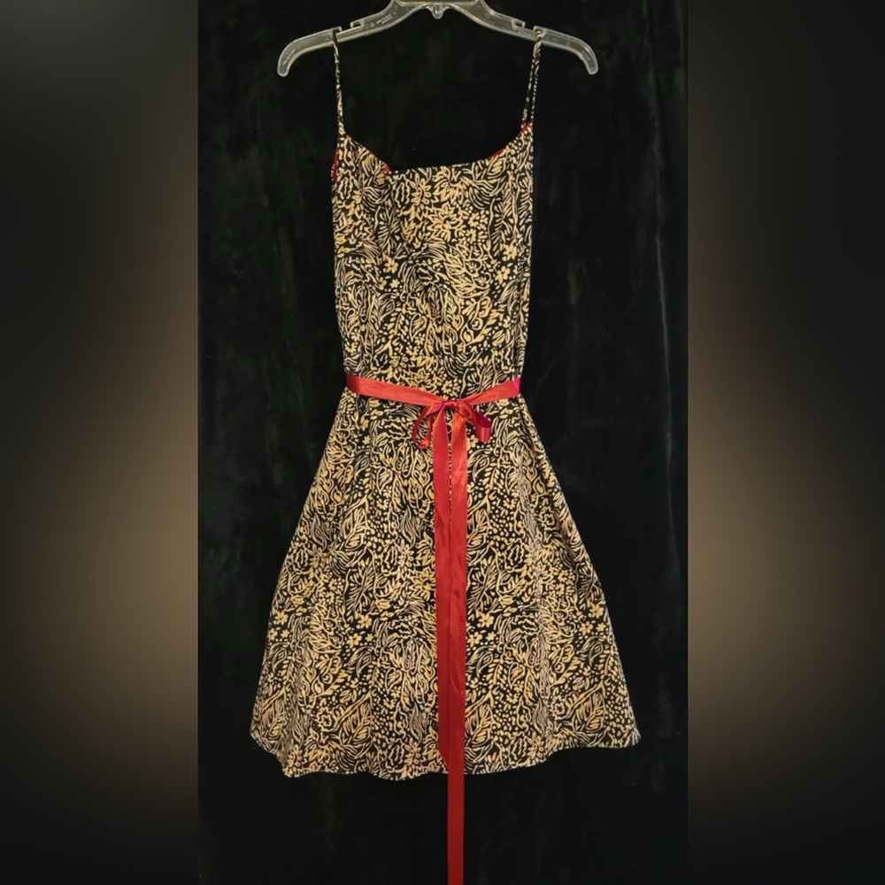 Jessica Howard Tan and Black Halter A-Line Dress